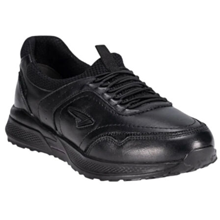 Forelli 46709-G Slins Siyah Kadın Comfort Deri Ayakkabı