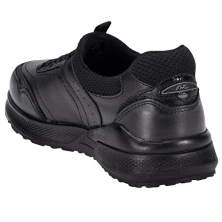 Forelli 46709-G Slins Siyah Kadın Comfort Deri Ayakkabı