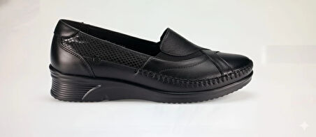 FORELLİ YONCA-H KADIN COMFORT DERİ AYAKKABI SİYAH
