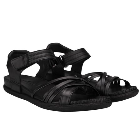 Forelli 22313 Sidney-G Siyah Kadın Comfort Deri Sandalet