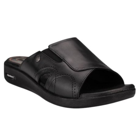 Forelli 13703-G Naye Siyah Kadın Comfort Deri Terlik
