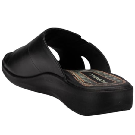 Forelli 13703-G Naye Siyah Kadın Comfort Deri Terlik