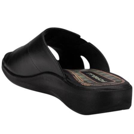 Forelli 13703-G Naye Siyah Kadın Comfort Deri Terlik