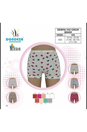Dondeza 403 Desenli Baskılı Kız Çocuk Boxer