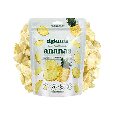 Dokuru Ananas Kuru Meyve Cipsi 20 gr x 2 Adet