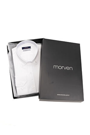Slim Fit Düğmeli Yaka Oxford Kolay Ütülenebilir Pamuklu HEDİYE KUTULU Uzun Kollu Gömlek