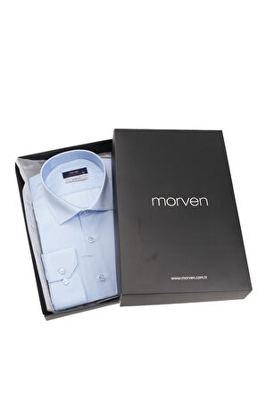 Slim Fit Düz Sert Yaka Kolay Ütülenebilen (HEDİYE KUTULU) Uzun Kollu Gömlek