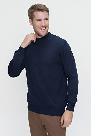 Basic Dinamik Fit Rahat Kesim Yarım Balıkçı Yaka Triko Kazak