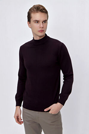 Basic Dinamik Fit Rahat Kesim Yarım Balıkçı Yaka Triko Kazak