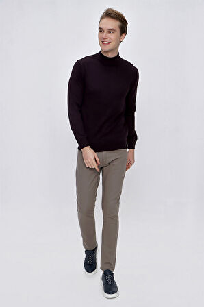 Basic Dinamik Fit Rahat Kesim Yarım Balıkçı Yaka Triko Kazak