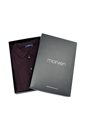 Mor Basic Dinamik Fit Rahat Kesim Polo Yaka HEDİYE KUTULU Triko Kazak