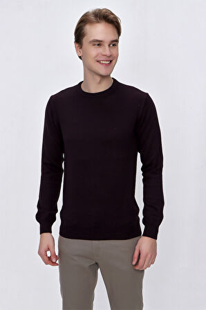 Mor Basic Dinamik Fit Rahat Kesim Bisiklet Yaka HEDİYE KUTULU Triko Kazak