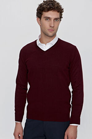 Basic Dinamik Fit Rahat Kesim V Yaka Triko Kazak