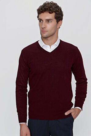 Basic Dinamik Fit Rahat Kesim V Yaka Triko Kazak