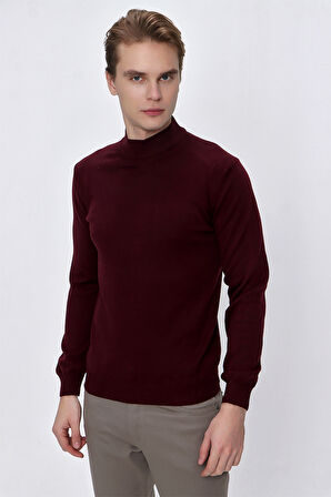 Basic Dinamik Fit Rahat Kesim Yarım Balıkçı Yaka Triko Kazak