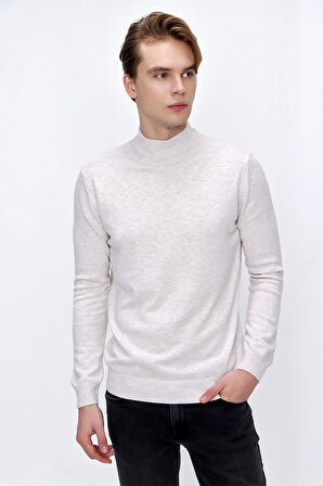 Basic Dinamik Fit Rahat Kesim Yarım Balıkçı Yaka Triko Kazak