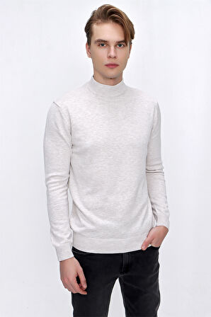 Basic Dinamik Fit Rahat Kesim Yarım Balıkçı Yaka Triko Kazak