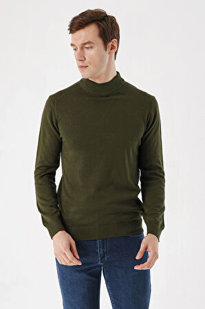 Basic Dinamik Fit Rahat Kesim Yarım Balıkçı Yaka Triko Kazak