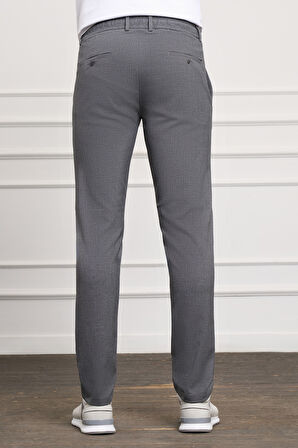 Gri Slim Fit Dar Kesim Yan Cep Bağcıklı Jogger Erkek Pantolon