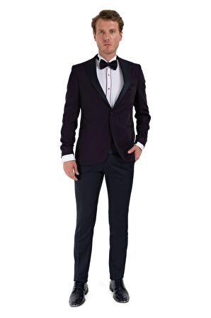 Morven Erkek Broadway Slim Fit Damatlık Takım Elbise A-Lacivert