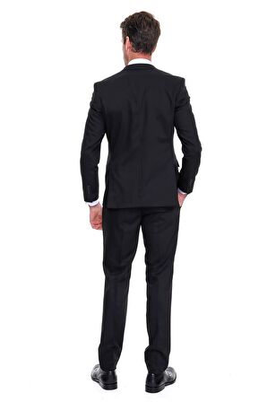 Morven Erkek Basic Slim Fit Takım Elbise Siyah