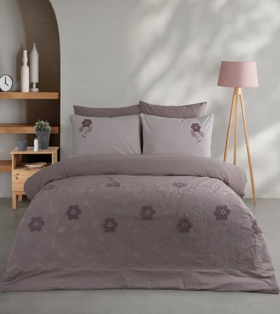 Newhome Diamond Vita Rose Lüx Nakışlı %100 Pamuk Çift Kişilik Nevresim Takım