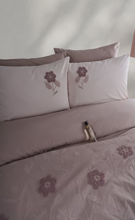 Newhome Diamond Vita Rose Lüx Nakışlı %100 Pamuk Çift Kişilik Nevresim Takım