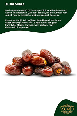 Medine Sufri Lüks Duble Hurma 1kg -yeni Mahsul- Ince Kabuklu Tatlı Lezzetli Sufrilüks1kg