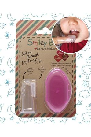 SMILEY Baby Pembe Saklama Kaplı Parmak Fırça