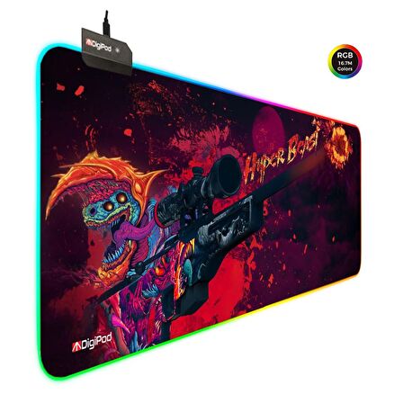 Digipod  RGB Gaming Mousepad Oyuncu Mouse pad 90X40 XXL Büyük Oyuncu Mouse Pad Kaymaz Taban  4mm Kal