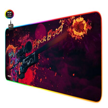 Digipod  RGB Gaming Mousepad Oyuncu Mouse pad 90X40 XXL Büyük Oyuncu Mouse Pad Kaymaz Taban  4mm Kal