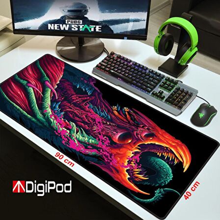 Digipod Gaming Mousepad Oyuncu Mouse pad 90X40 XXL Büyük Oyuncu Mouse Pad Kaymaz Taban  4mm Kalınlık