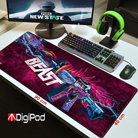 Digipod Gaming Mousepad Oyuncu Mouse pad 90X40 XXL Büyük Oyuncu Mouse Pad Kaymaz Taban  4mm Kalınlık