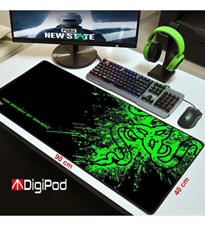 Digipod Gaming Mousepad Oyuncu Mouse Pad 90x40 Xxl Büyük Oyuncu Mouse Pad Kaymaz Taban 4mm Kalınlık