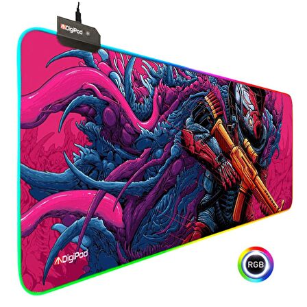 Digipod RGB  Gaming Mousepad Oyuncu Mouse pad 90X40 XXL Büyük Oyuncu Mouse Pad Kaymaz Taban  4mm Kal