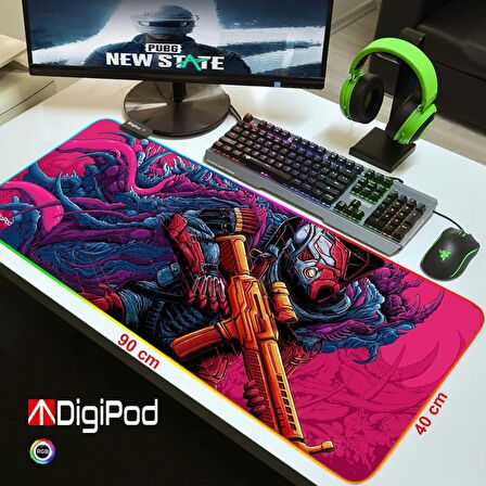 Digipod RGB  Gaming Mousepad Oyuncu Mouse pad 90X40 XXL Büyük Oyuncu Mouse Pad Kaymaz Taban  4mm Kal