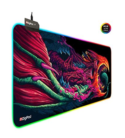 Digipod RGB Gaming Mousepad Oyuncu Mouse pad 90X40 XXL Büyük boy 4mm Kalınlık