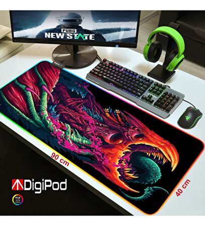 Digipod RGB Gaming Mousepad Oyuncu Mouse pad 90X40 XXL Büyük boy 4mm Kalınlık