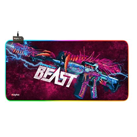 Digipod RGB Gaming Mousepad Oyuncu Mouse pad 90X40 XXL Büyük Oyuncu Mouse Pad Kaymaz Taban  4mm Kalı