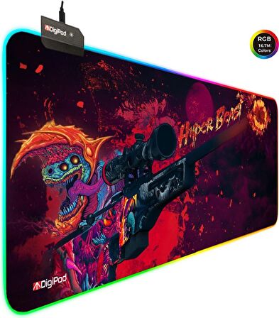 Digipod RGB Gaming Mousepad Oyuncu Mouse pad 90X40 XXL Büyük Oyuncu Mouse Pad Kaymaz Taban 4mm