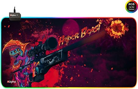 Digipod RGB Gaming Mousepad Oyuncu Mouse pad 90X40 XXL Büyük Oyuncu Mouse Pad Kaymaz Taban 4mm