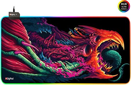 Digipod RGB Gaming Mousepad Oyuncu Mouse pad 90X40 XXL Büyük Oyuncu Mouse Pad Kaymaz Taban 4mm