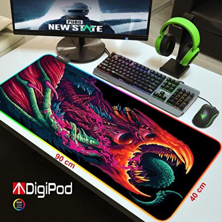 Digipod RGB Gaming Mousepad Oyuncu Mouse pad 90X40 XXL Büyük Oyuncu Mouse Pad Kaymaz Taban 4mm