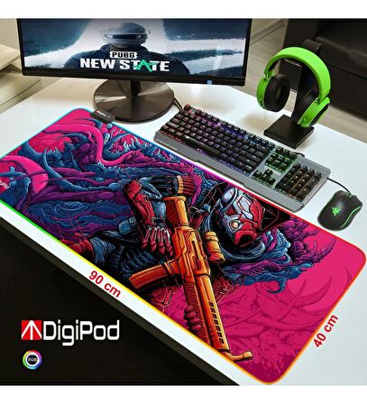 Digipod RGB Gaming Mousepad Oyuncu Mousepad 90X40 XXL Büyükboy 4mm Kalınlık