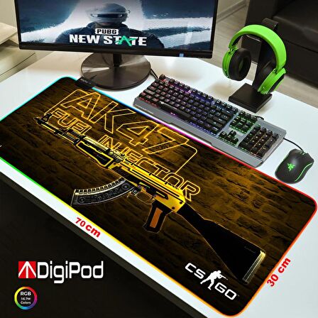 Digipod RGB Gaming Mousepad RGB Oyuncu MousePad 70x30 XL RGB Oyuncu Mousepad Kaymaz Taban 4mm