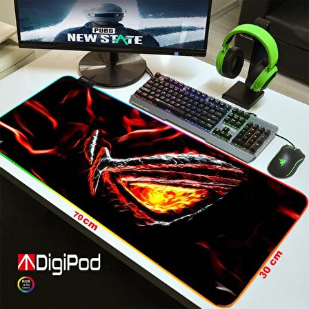 Digipod RGB Gaming Mousepad RGB Oyuncu MousePad 70x30 XL RGB Oyuncu Mousepad Kaymaz Taban 4mm