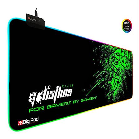 Digipod RGB Gaming Mousepad RGB Oyuncu MousePad 70x30 XL RGB Oyuncu Mousepad Kaymaz Taban 4mm