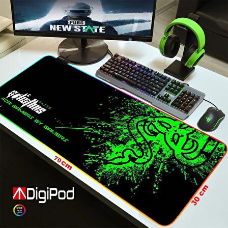 Digipod RGB Gaming Mousepad RGB Oyuncu MousePad 70x30 XL RGB Oyuncu Mousepad Kaymaz Taban 4mm