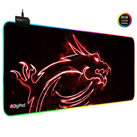 Digipod RGB Gaming Mousepad RGB Oyuncu MousePad 70x30 XL RGB Oyuncu Mousepad Kaymaz Taban 4mm