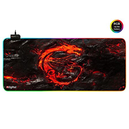 Digipod RGB Gaming Mousepad RGB Oyuncu MousePad 70x30 XL RGB Oyuncu Mousepad Kaymaz Taban 4mm